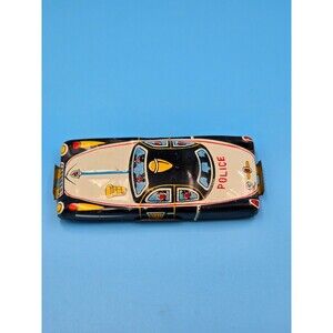 Vintage Japan Police Car Tin Litho Toy 1950’s P.D. Antique